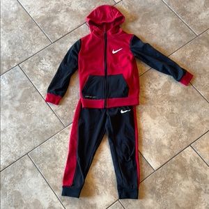Nike Red and Black Tracksuit